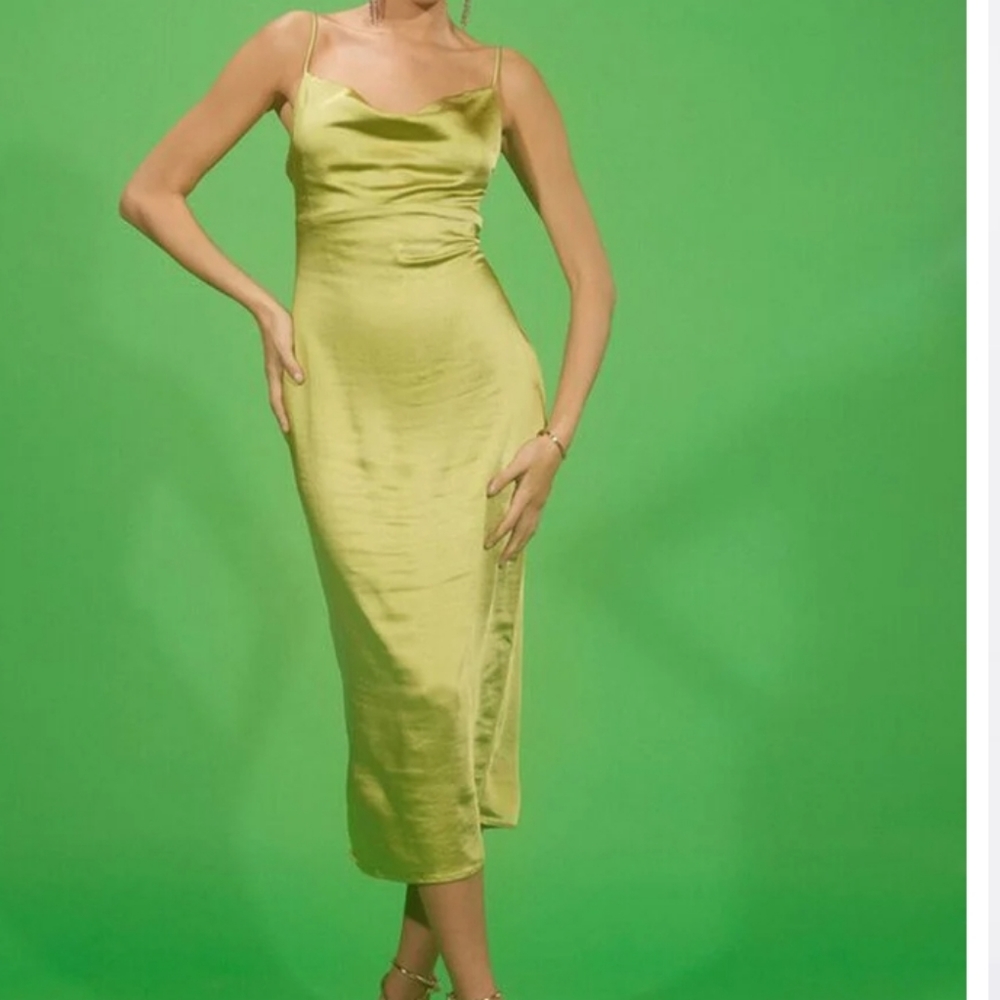 Satin Cowl Midi Slip Dress XXL NWT